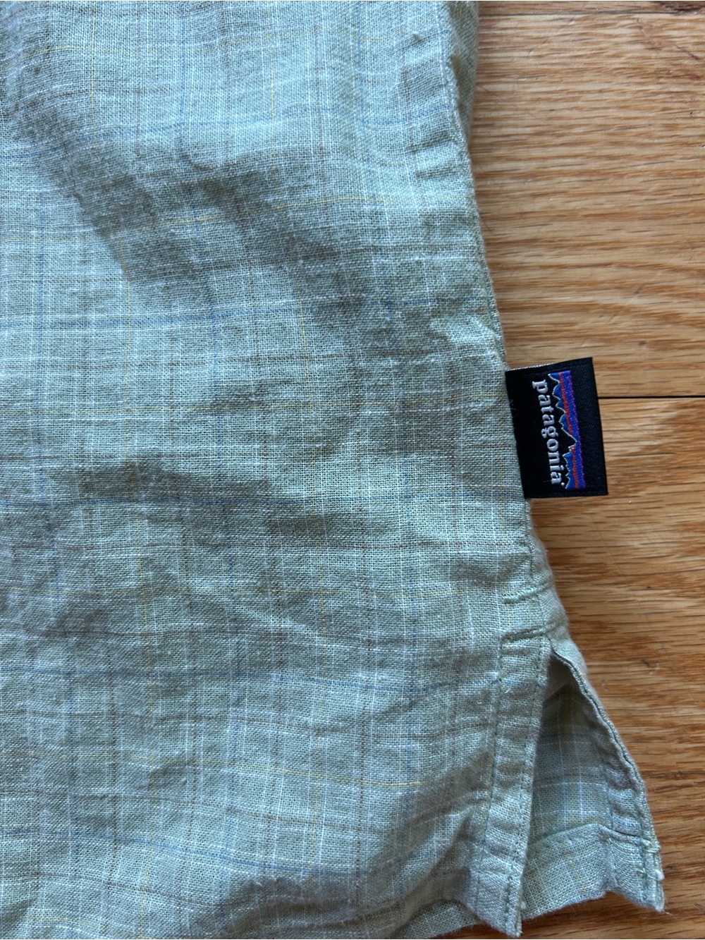 Patagonia Men's Back Step Shirt 3XL Light Green Plaid Organic Cotton Hemp Blend - Picture 3 of 6